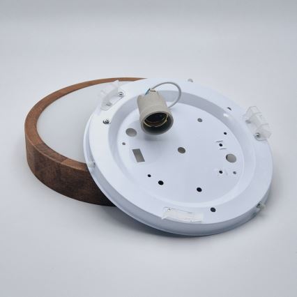 Brilagi - candeeiro de tecto LED CARVALHO SLIM 1xE27/15W/230V carvalho/cerejeira diâmetro 27 cm