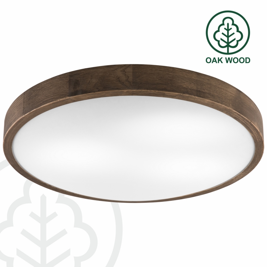 Brilagi - Candeeiro de tecto LED CARVALHO SLIM 3xE27/15W/230V, acabamento carvalho-nogueira, Ø 47 cm
