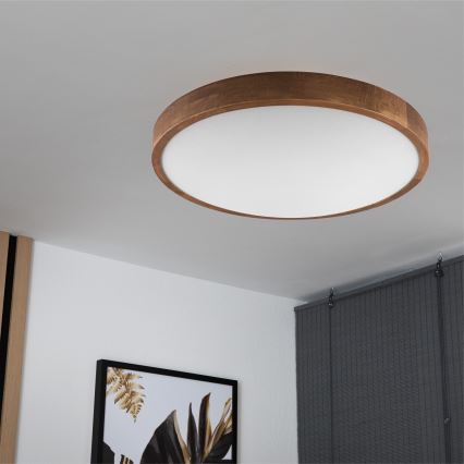 Brilagi - Candeeiro de tecto LED CARVALHO SLIM 3xE27/15W/230V em carvalho/cerejeira Ø 47 cm