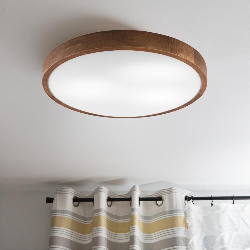 Brilagi - Candeeiro de tecto LED CARVALHO SLIM 3xE27/15W/230V em carvalho/cerejeira Ø 47 cm