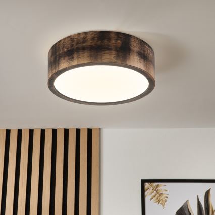 Brilagi - Candeeiro de tecto LED CARVALHO SMOKEY LED/20W/230V, carvalho, Ø 27,5 cm