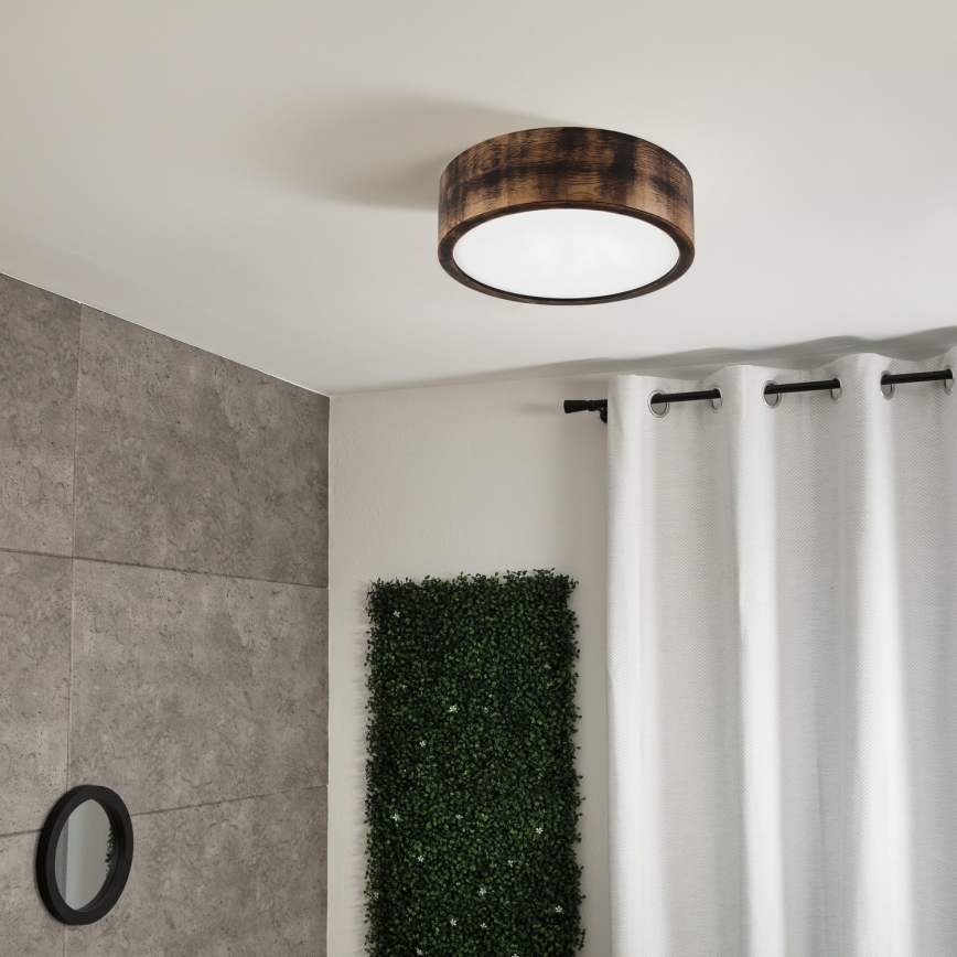 Brilagi - Candeeiro de tecto LED CARVALHO SMOKEY LED/20W/230V, carvalho, Ø 27,5 cm