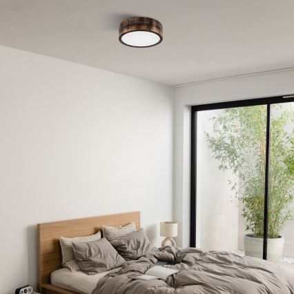 Brilagi - Candeeiro de tecto LED CARVALHO SMOKEY LED/20W/230V, carvalho, Ø 27,5 cm