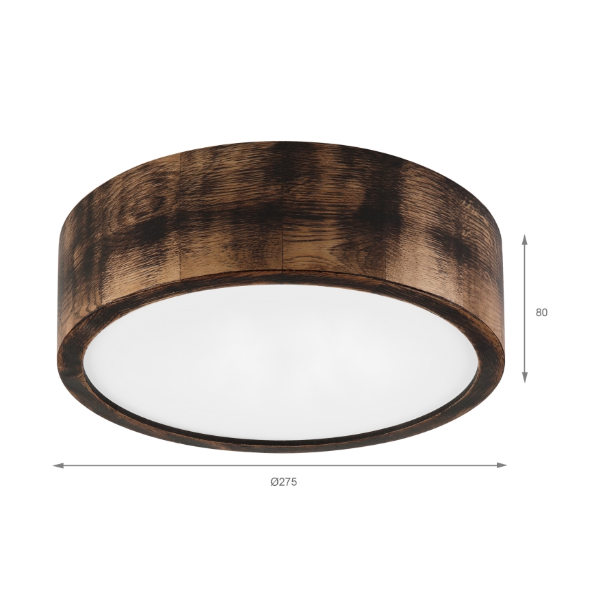 Brilagi - Candeeiro de tecto LED CARVALHO SMOKEY LED/20W/230V, carvalho, Ø 27,5 cm