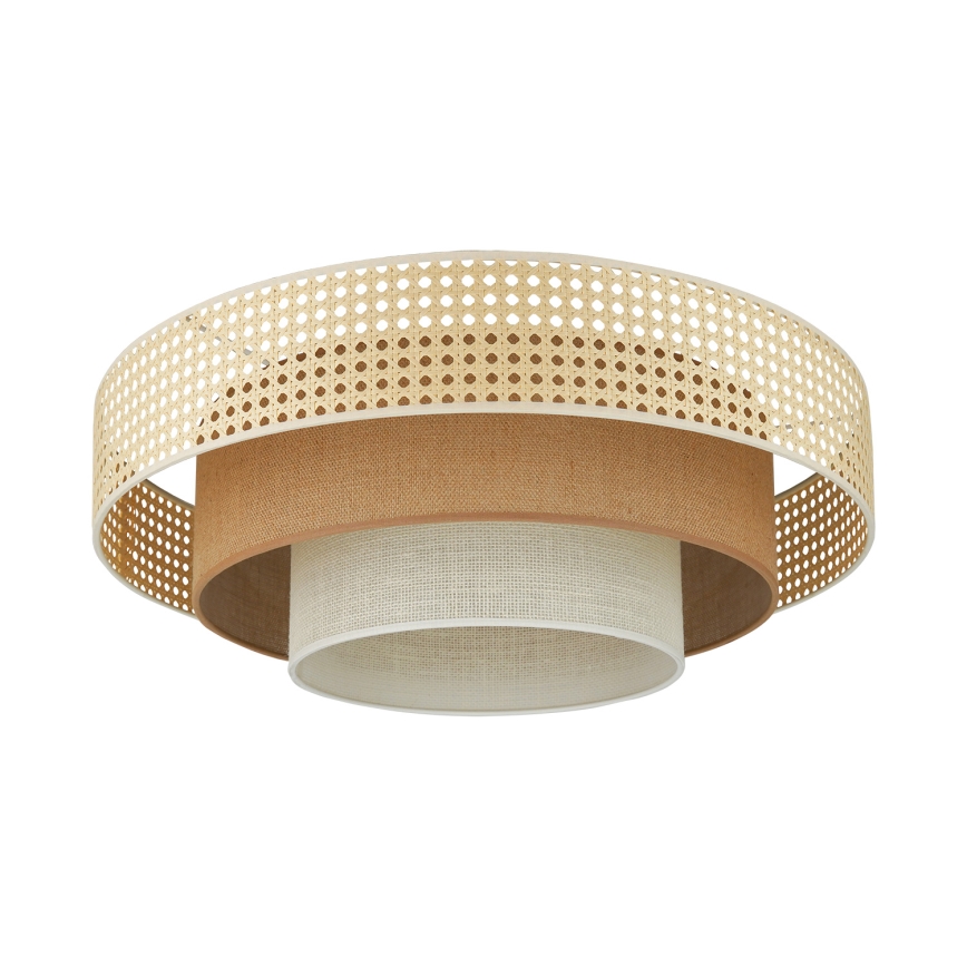 Brilagi - Candeeiro de teto LED CEDAR LUNETA LED/26W/230V Ø 60 cm rattan/castanho/creme