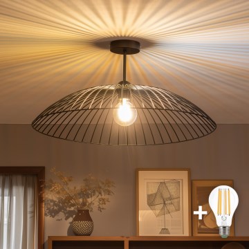 Brilagi - Candeeiro de tecto LED CERIA WIRE 1xE27/60W/230V Ø 60 cm preto