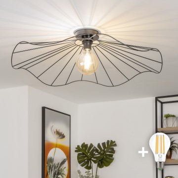 Brilagi - Candeeiro de tecto LED de montagem em superfície CERIA WIRE 1xE27/40W/230V diâmetro 80 cm preto