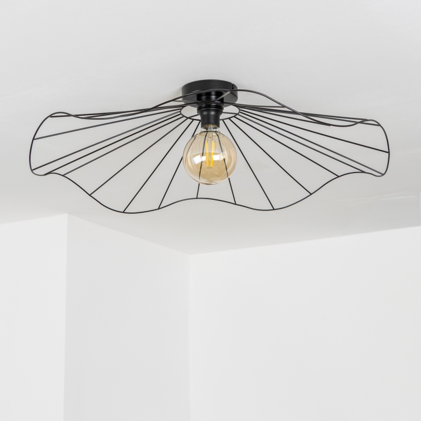 Brilagi - Candeeiro de tecto LED de montagem em superfície CERIA WIRE 1xE27/40W/230V diâmetro 80 cm preto