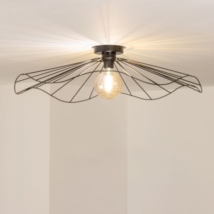Brilagi - Candeeiro de tecto LED de montagem em superfície CERIA WIRE 1xE27/40W/230V diâmetro 80 cm preto