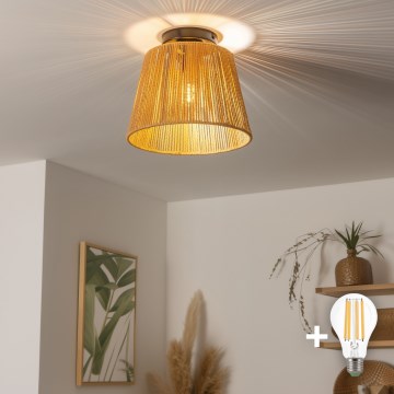 Brilagi - Candeeiro de tecto LED de sobrepor CERIA BOHO 1xE27/40W/230V Ø 28 cm castanho