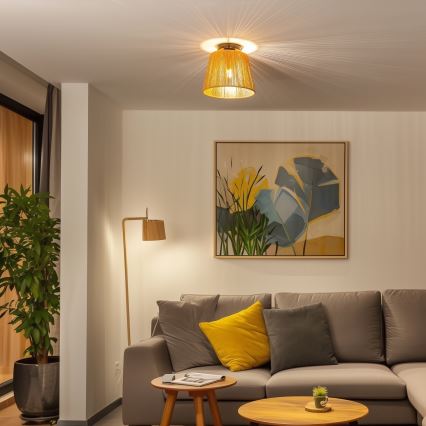 Brilagi - Candeeiro de tecto LED de sobrepor CERIA BOHO 1xE27/40W/230V Ø 28 cm castanho