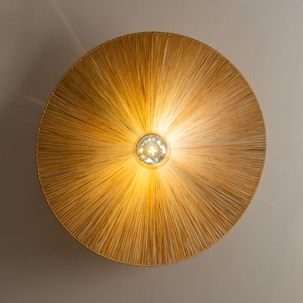 Brilagi - Candeeiro de tecto LED de sobrepor CERIA BOHO 1xE27/40W/230V Ø 80 cm, ráfia