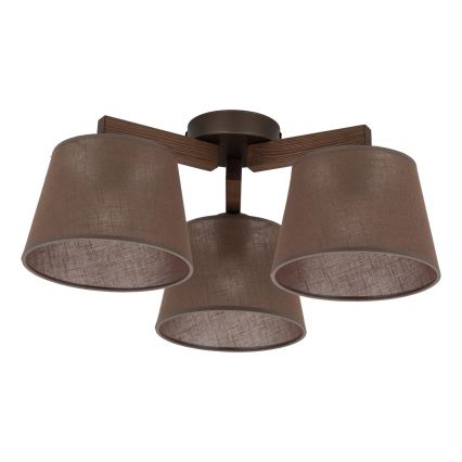 BRILAGI - Candeeiro de tecto LED de sobrepor LATTE 3xE27/15W/230V pinho/castanho
