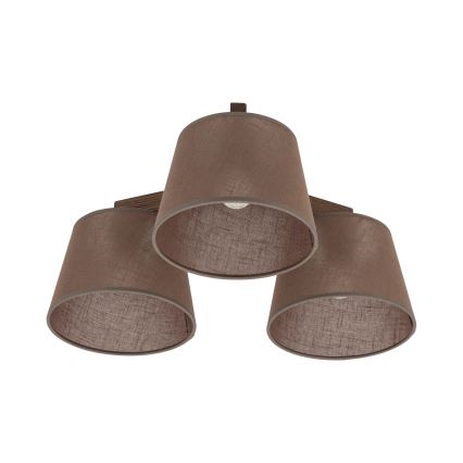 BRILAGI - Candeeiro de tecto LED de sobrepor LATTE 3xE27/15W/230V pinho/castanho