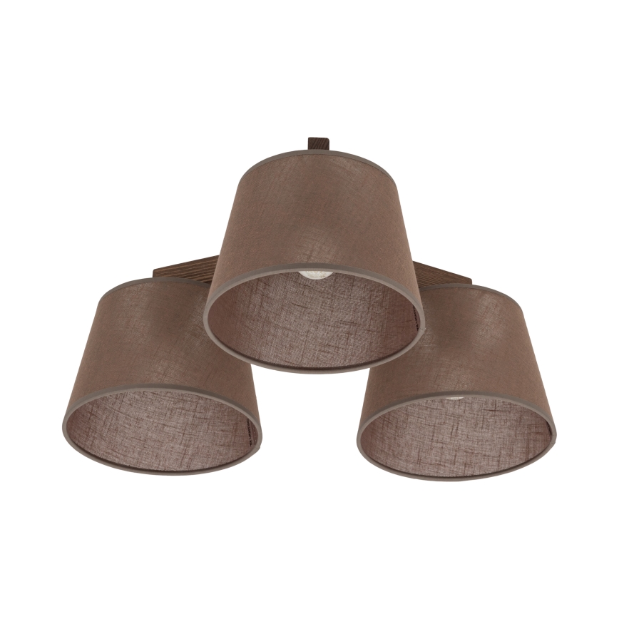 BRILAGI - Candeeiro de tecto LED de sobrepor LATTE 3xE27/15W/230V pinho/castanho