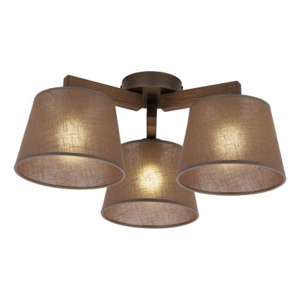 BRILAGI - Candeeiro de tecto LED de sobrepor LATTE 3xE27/15W/230V pinho/castanho