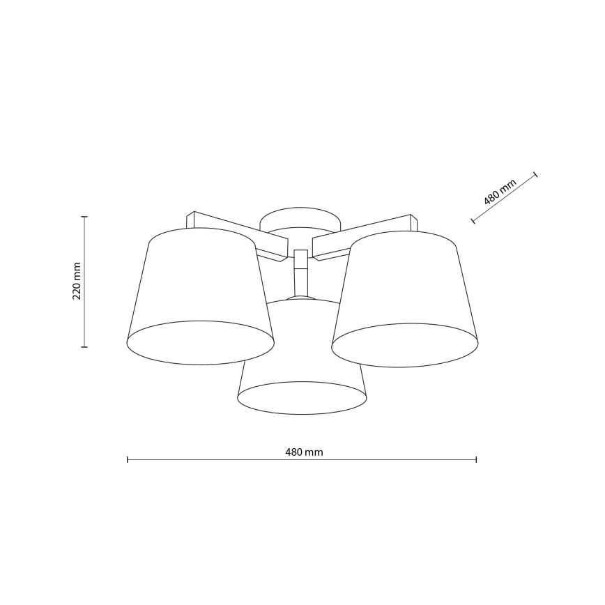 BRILAGI - Candeeiro de tecto LED de sobrepor LATTE 3xE27/15W/230V pinho/castanho
