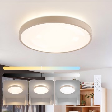 Brilagi - Candeeiro de tecto LED dimável GLASS POOL DOUBLE LED/60W/230V 3000-6000K 50 cm bege + controlo remoto