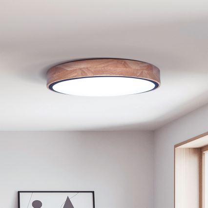 Brilagi - Luminária de teto LED regulável GLORIA LED/48W/230V 3000-6500K carvalho Ø 40 cm + controlo remoto