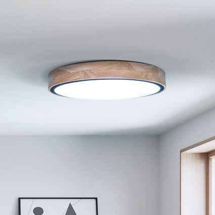 Brilagi - Luminária de teto LED regulável GLORIA LED/48W/230V 3000-6500K carvalho Ø 40 cm + controlo remoto
