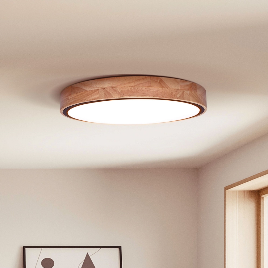 Brilagi - Luminária de teto LED regulável GLORIA LED/48W/230V 3000-6500K carvalho Ø 40 cm + controlo remoto