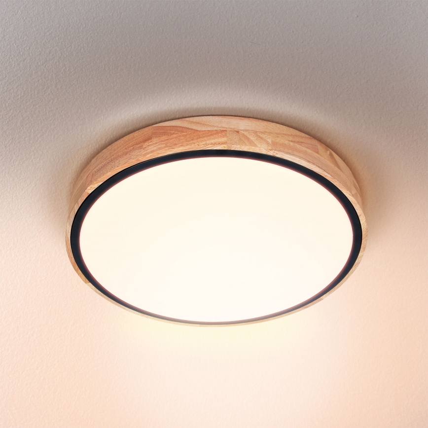 Brilagi - Luminária de teto LED regulável GLORIA LED/48W/230V 3000-6500K carvalho Ø 40 cm + controlo remoto