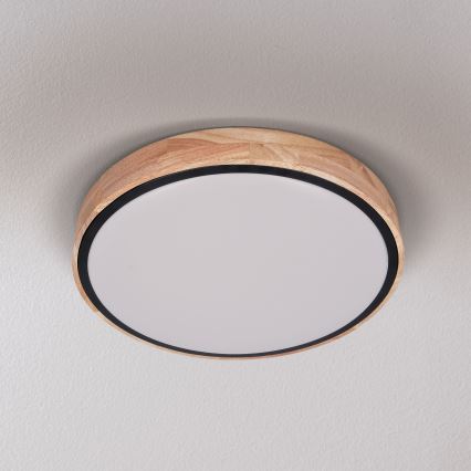 Brilagi - Luminária de teto LED regulável GLORIA LED/48W/230V 3000-6500K carvalho Ø 40 cm + controlo remoto