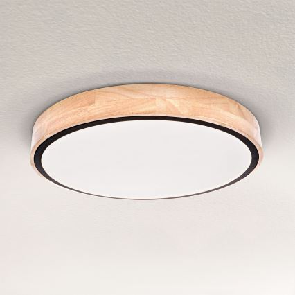 Brilagi - Luminária de teto LED regulável GLORIA LED/48W/230V 3000-6500K carvalho Ø 40 cm + controlo remoto