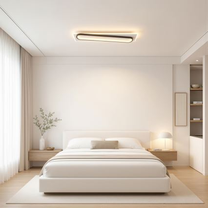 Brilagi - Luminária de teto LED regulável OUTLINE LED/52W/230V 3000-6000K 15x60 cm branco/preto + controlo remoto