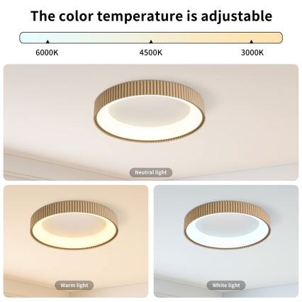 Brilagi - Luminária de teto LED regulável FALCON MODERN LED/30W/230V 3000-6500K Ø 40 cm bege + controle remoto