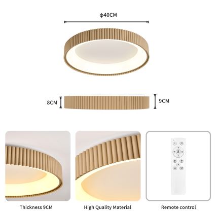 Brilagi - Luminária de teto LED regulável FALCON MODERN LED/30W/230V 3000-6500K Ø 40 cm bege + controle remoto