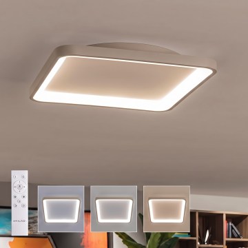 BRILAGI - Candeeiro de tecto LED dimerizável FALCON SLIM LED/50W/230V 3000-6500K 50x50 cm branco/bege + controlo remoto