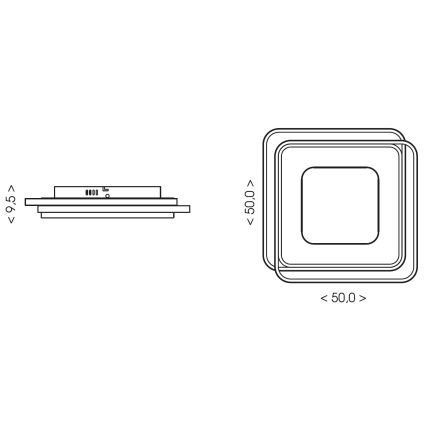 Brilagi - Candeeiro de tecto LED compatível com dimmer FLARE LED/102W/230V 3000-6000K 50x50 cm preto + comando remoto