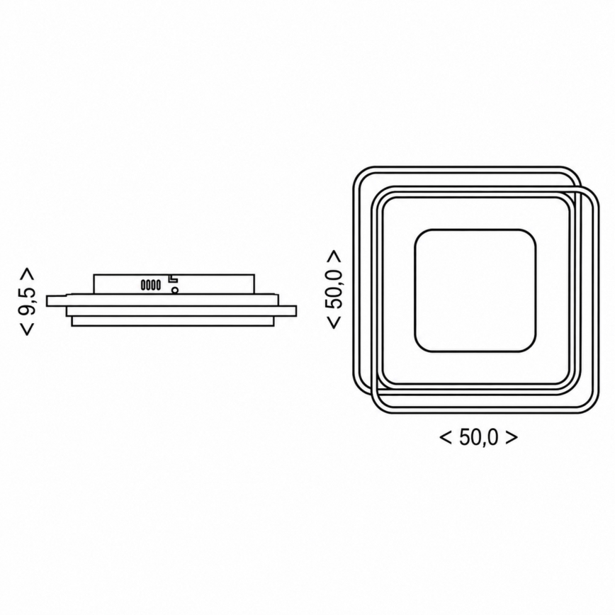 BRILAGI - Candeeiro de tecto LED compatível com dimmer FLARE LED/102W/230V 3000-6000K 50x50 cm preto + comando remoto