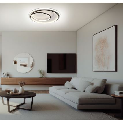 Brilagi - Candeeiro de tecto LED regulável FLARE LED/38W/230V 3000-6000K Ø 48 cm preto/branco + controlo remoto