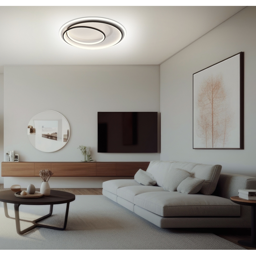 Brilagi - Candeeiro de tecto LED regulável FLARE LED/38W/230V 3000-6000K Ø 48 cm preto/branco + controlo remoto
