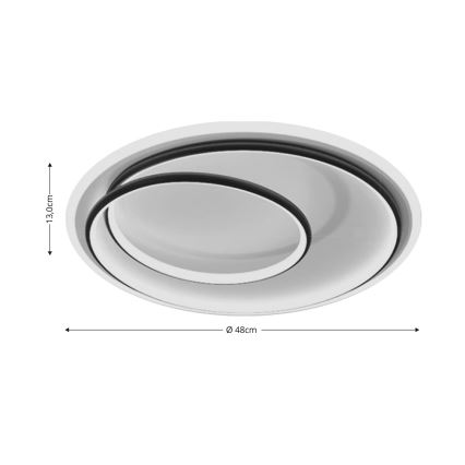 Brilagi - Candeeiro de tecto LED regulável FLARE LED/38W/230V 3000-6000K Ø 48 cm preto/branco + controlo remoto