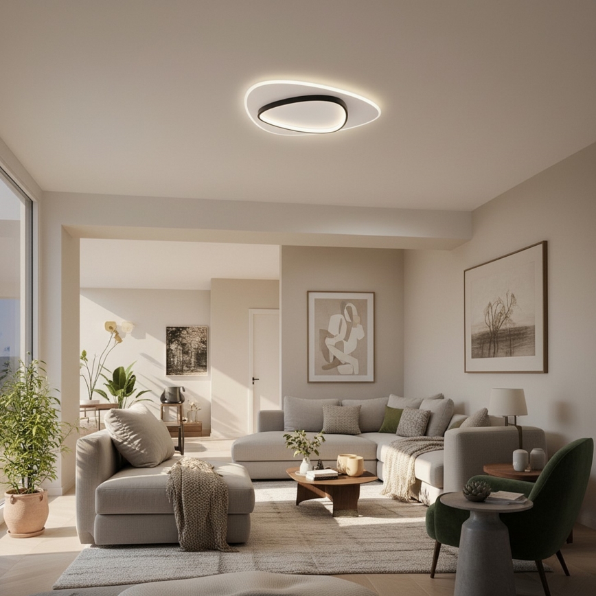 Brilagi - Candeeiro de tecto LED dimerizável FLARE LED/70W/230V 3000-6000K 55x55 cm branco/preto + controlo remoto