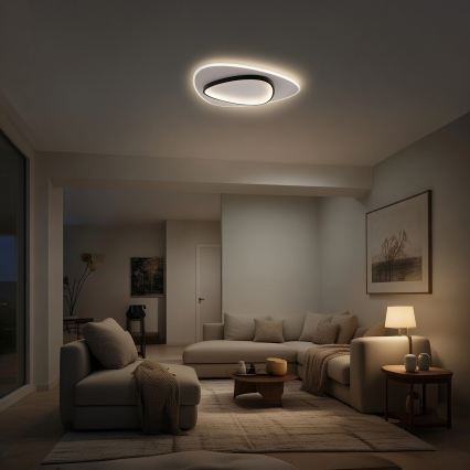 Brilagi - Candeeiro de tecto LED dimerizável FLARE LED/70W/230V 3000-6000K 55x55 cm branco/preto + controlo remoto