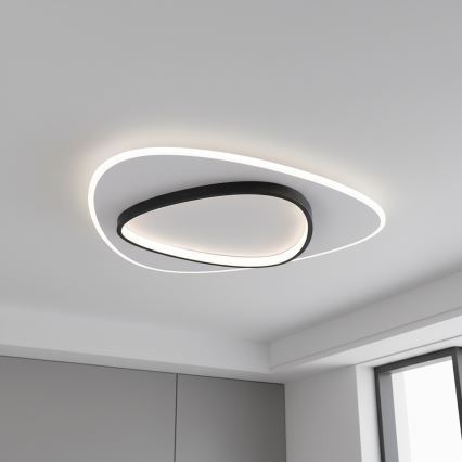 Brilagi - Candeeiro de tecto LED dimerizável FLARE LED/70W/230V 3000-6000K 55x55 cm branco/preto + controlo remoto