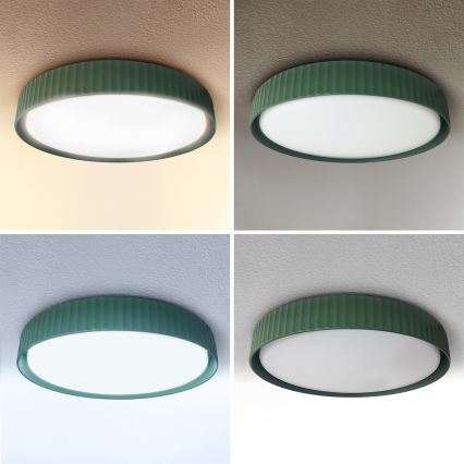 Brilagi - Plafon LED dimerizável LUCIA LED/48W/230V 3000-6500K Ø 41 cm verde + comando à distância