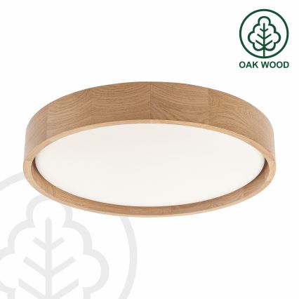 Brilagi - Luminária de teto LED regulável MANAROLA SMART LED/24W/230V 3000-6000K Wi-Fi Tuya Beacon diâmetro 41 cm carvalho + controlo remoto