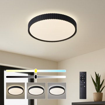 Brilagi - Candeeiro de tecto LED dimerizável ORINO LED/54W/230V 3000-6000K preto Ø 43 cm + comando remoto