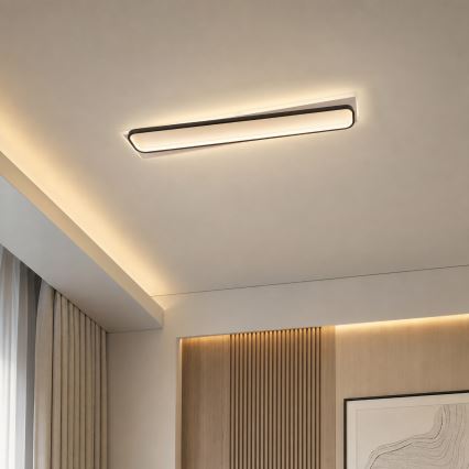 Brilagi - Luminária de teto LED dimerizável OUTLINE LED/90W/230V 3000-6000K 18x100 cm branca/preta + controlo remoto
