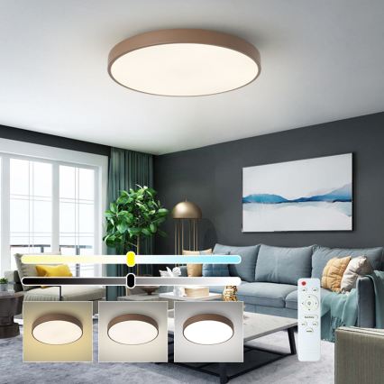 Brilagi - Candeeiro de tecto LED dimerizável POOL LED/60W/230V 3000-6000K diâmetro 60 cm castanho + controlo remoto