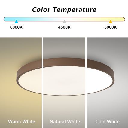 Brilagi - Candeeiro de tecto LED dimerizável POOL LED/60W/230V 3000-6000K diâmetro 60 cm castanho + controlo remoto