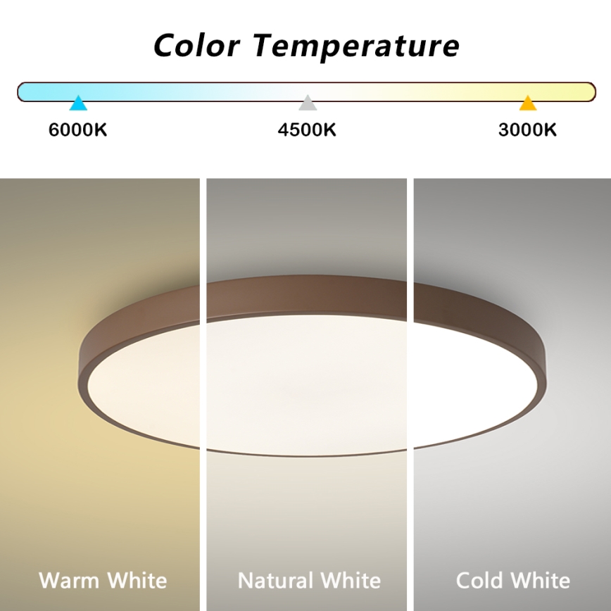 Brilagi - Candeeiro de tecto LED dimerizável POOL LED/60W/230V 3000-6000K diâmetro 60 cm castanho + controlo remoto