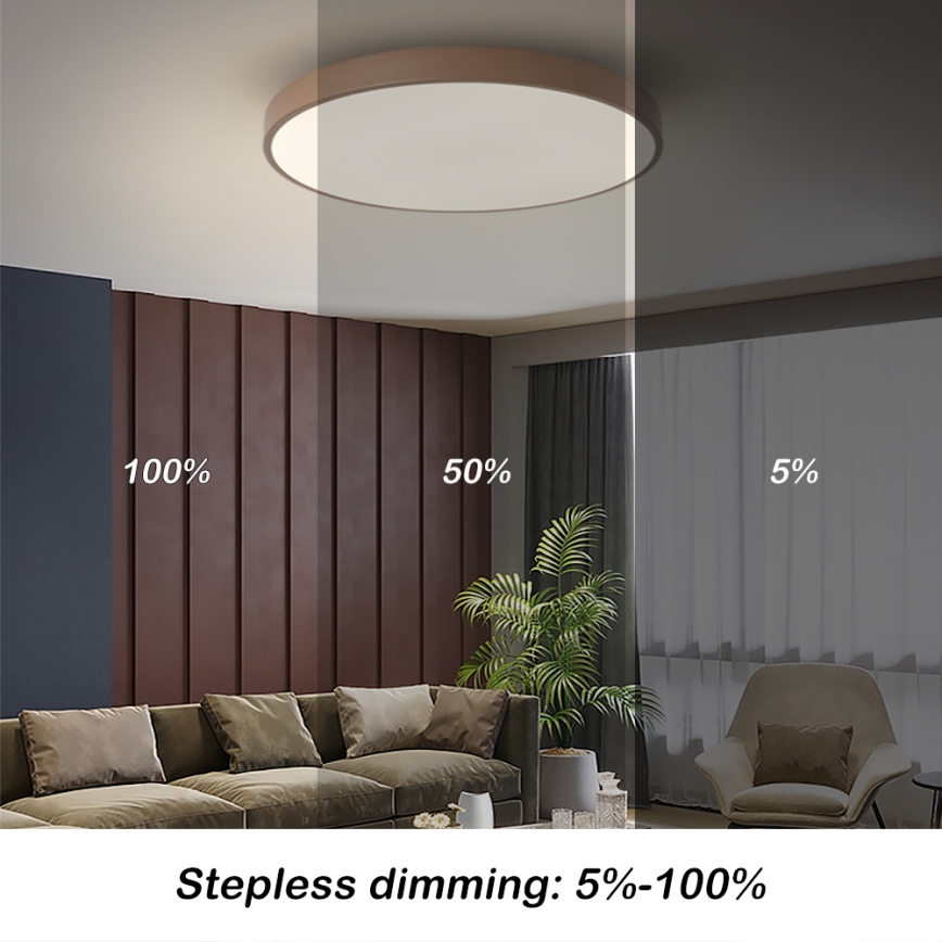 Brilagi - Candeeiro de tecto LED dimerizável POOL LED/60W/230V 3000-6000K diâmetro 60 cm castanho + controlo remoto