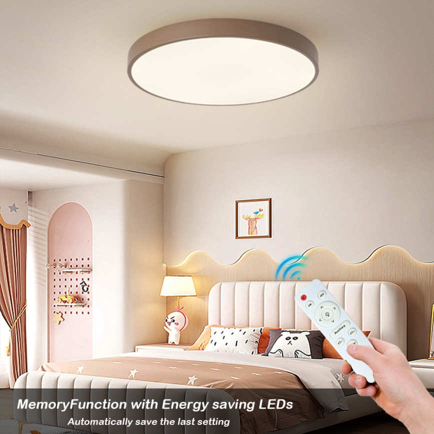 Brilagi - Candeeiro de tecto LED dimerizável POOL LED/60W/230V 3000-6000K diâmetro 60 cm castanho + controlo remoto