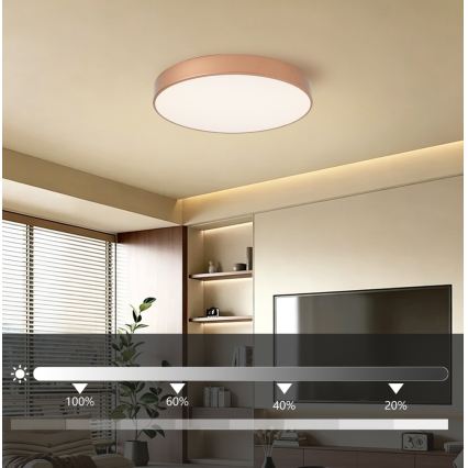 Brilagi - Candeeiro de tecto LED dimerizável POOL LED/60W/230V 3000-6000K Ø 50 cm bronze + comando remoto